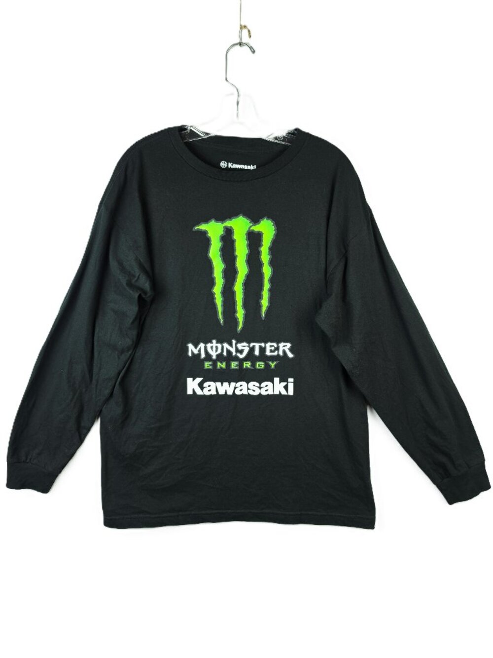 Monster Energy Kawasaki Long Sleeve Shirt Black 100% Cotton size L